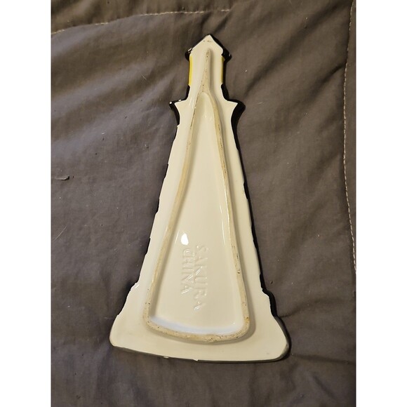 Sakura China Spoon Rest Coastal Breeze Lighthouse VTG 1998 Hand Painted 8.5" - Picture 2 of 7